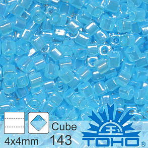 Korálky TOHO Cubes 6/0. Barva 143 Ceylon Aqua. Balení 10g. 