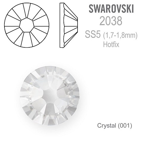 SWAROVSKI XILION rose HOT-FIX velikost SS5 barva CRYSTAL