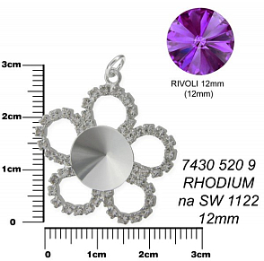 KYTKA S ZIRKONY na RIVOLKU 12mm .. Barva CLEAR. Ozn-7430-520-9. 