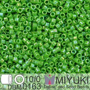 Korálky Miyuki Delica 10/0. Barva Op Green AB DBM0163. Balení 5g.