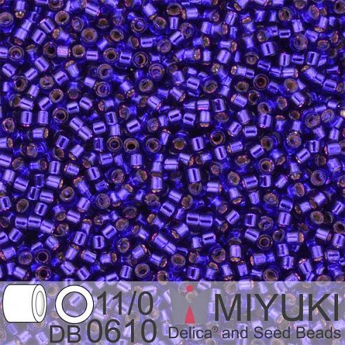 Korálky Miyuki Delica 11/0. Barva Dyed S/L Dk Violet  DB0610. Balení 5g.