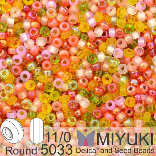 Korálky Miyuki Round 11/0. Barva Flamingo Road Mix 5033. Balení 5g.
