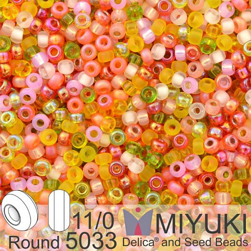 Korálky Miyuki Round 11/0. Barva Flamingo Road Mix 5033. Balení 5g.