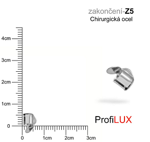 Zakončení na náramky chirurgická ocel. Ozn. Z5. Velikost otvor 3,5mm délka 5mm. 