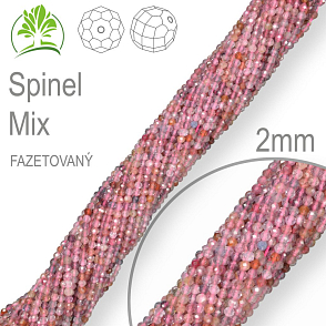 Korálky z minerálů Spinel MIX Fazetovaný přírodní polodrahokam. Velikost pr.2mm. Balení 160Ks.