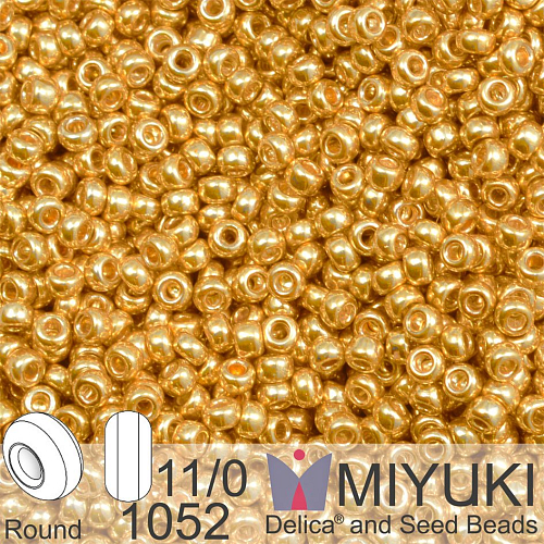 Korálky Miyuki Round 11/0. Barva 1052 Galvanized Gold. Balení 5g
