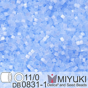 Korálky Miyuki Delica 11/0. Barva Light Periwinkle Silk DB0831-1. Balení 5g.