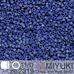 Korálky Miyuki Delica 11/0. Barva  Matte Opaque Glazed Navy AB DB2319. Balení 5g
