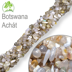 Návlek z tromlovaných kamenů délka 80cm Botswana Achát