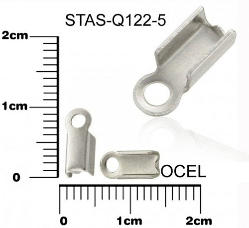 Koncovka CHIRURGICKÁ OCEL ozn.-STAS-Q122-5. velikost 9x3,7mm.