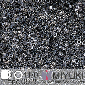 Korálky Miyuki Delica (fazetované) 11/0. Barva Sparkling Charcoal Lined Crystal Cut  DBC0925. Balení 5g.