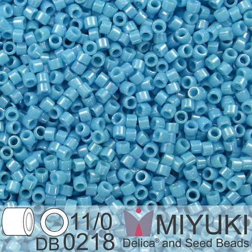 Korálky Miyuki Delica 11/0. Barva Op Med Turquoise Blue Luster  DB0218. Balení 5g.