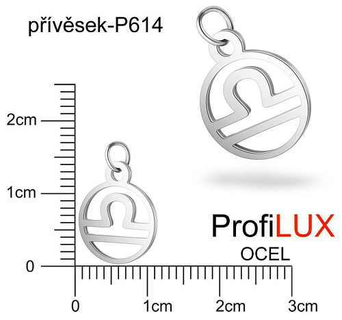 Přívěsek Chirurgická Ocel ozn-P614 Znamení Zvěrokruhu VÁHY velikost 11x13mm tl.1.2mm. Řada přívěsků ProfiLUX3