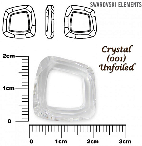 SWAROVSKI ELEMENTS Cosmic Square Ring barva CRYSTAL (001)  Unfoiled velikost 20mm.