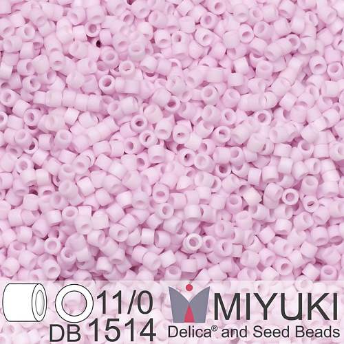 Korálky Miyuki Delica 11/0. Barva Matte Opaque Pale Rose DB1514. Balení 5g.