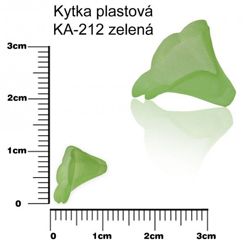 Korálky plastové tvar KYTKA Ozn-KA-212 barva ZELENÁ. Velikost pr.9mm. Balení 20Ks.