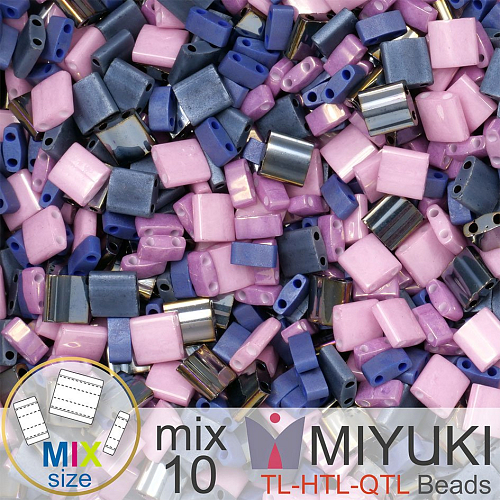Korálky MIYUKI směs tvar TL-HTL-QTL BEADS . Barva MIX 10 Galaxy . Balení 5g.