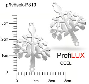 Přívěsek Chirurgická Ocel ozn-P319 přívěsek strom ŽIVOTA. velikost 30x21,5mm tl.1.2mm. Řada přívěsků ProfiLUX.