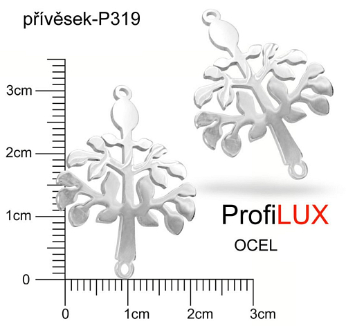 Přívěsek Chirurgická Ocel ozn-P319 přívěsek strom ŽIVOTA. velikost 30x21,5mm tl.1.2mm. Řada přívěsků ProfiLUX. 
