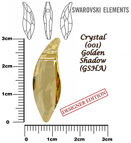 SWAROVSKI Lily Pendant 6904 barva CRYSTAL GOLDEN SHADOW velikost 30mm.