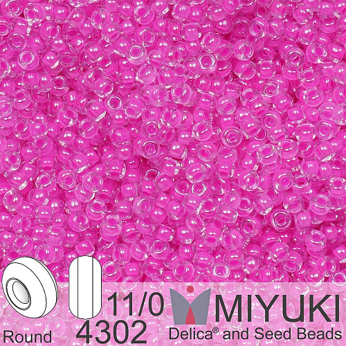 Korálky Miyuki Round 11/0. Barva 4302 Luminous Hot Magenta . Balení 5g.