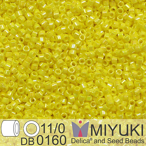 Korálky Miyuki Delica 11/0. Barva Op Yellow AB  DB0160. Balení 5g.