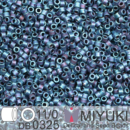 Korálky Miyuki Delica 11/0. Barva Matte Metallic Blue Iris DB0325. Balení 5g.
