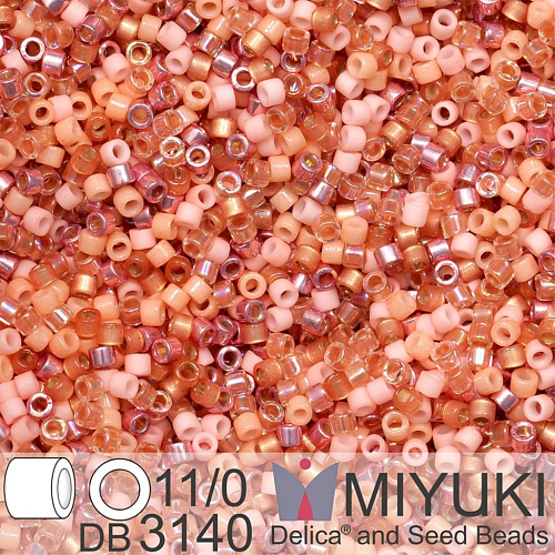 Korálky Miyuki Delica 11/0. Barva Think Pink Mix DB3140. Balení 5g