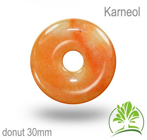 Kámen KARNEOL donut-o pr. 30mm tl.4,5mm.