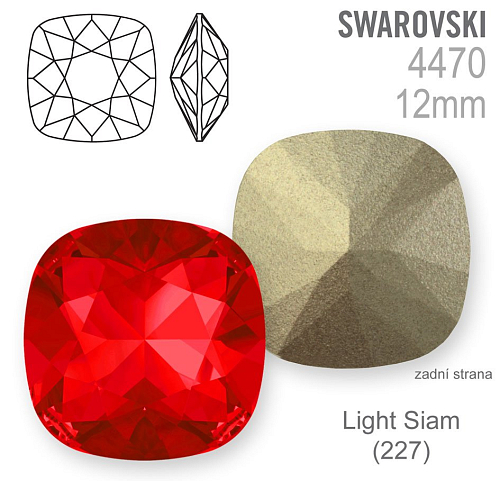 Swarovski Fancy Stone 4470 barva  Light Siam (227) velikost 12mm. 