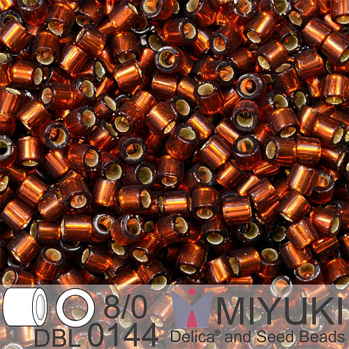 Korálky Miyuki Delica 8/0. Barva S/L Dk Topaz DBL0144. Balení 5g.