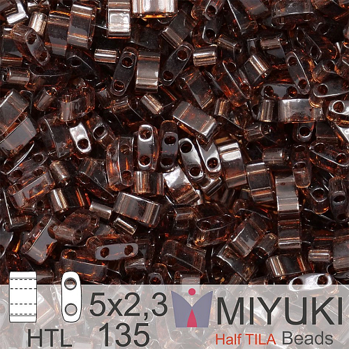 Korálky Miyuki Half Tila. Barva Transparent Root Beer HTL 135. Balení 3g