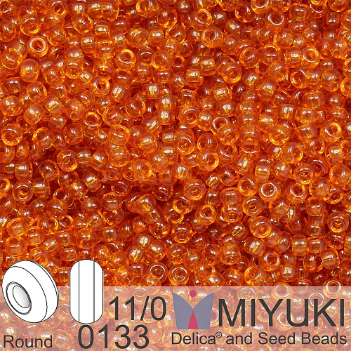 Korálky Miyuki Round 11/0. Barva 0133 Tr Topaz. Balení 5g.