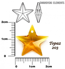 SWAROVSKI Starfish 6714 Pendant barva TOPAZ velikost 20mm.