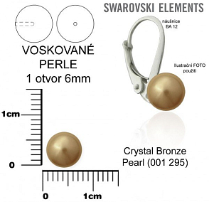 SWAROVSKI 5818 Voskované Perle 1otvor barva CRYSTAL BRONZE PEARL 295 velikost 6mm.