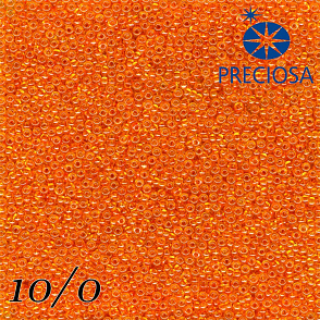 Korálky Preciosa Round 10/0. Barva 10417 Oranžová. Balení 25g