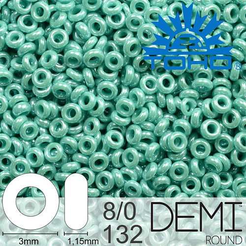 Korálky TOHO Demi Round 8/0. Barva 132 Opaque-Lustered Turquoise. Balení 5g