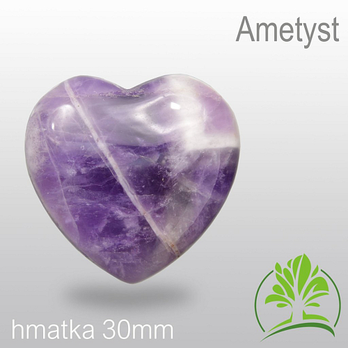 Minerály HMATKY tvar Srdce velikost 30mm Ametyst