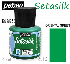 BARVY na HEDVÁBÍ barva orientální zelená č.16.Výrobce PEBEO 45ml.