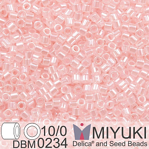 Korálky Miyuki Delica 10/0. Barva Baby Pink Ceylon DBM0234. Balení 5g.