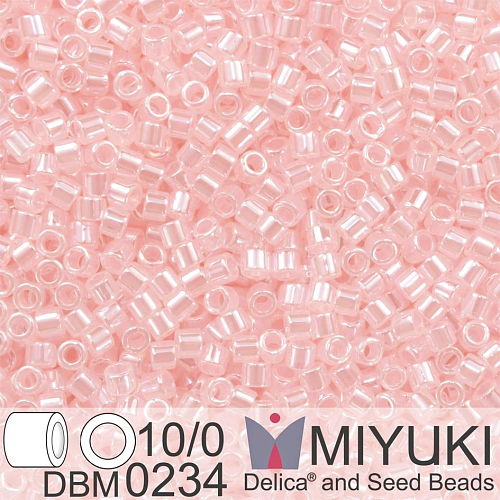 Korálky Miyuki Delica 10/0. Barva Baby Pink Ceylon DBM0234. Balení 5g.