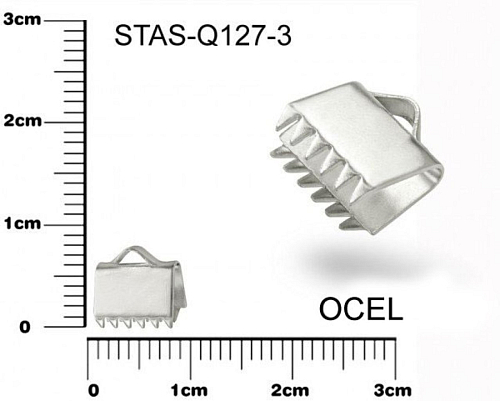 Koncovka zubatá CHIRURGICKÁ OCEL ozn.-STAS-Q127-3. velikost 9x8mm.