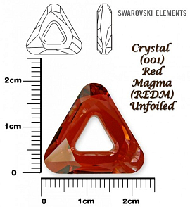 SWAROVSKI ELEMENTS Cosmic Triangle 4737 barva CRYSTAL (001) RED MAGMA (REDM) velikost 20mm. 