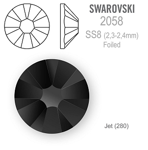 SWAROVSKI FOILED velikost SS8 barva JET