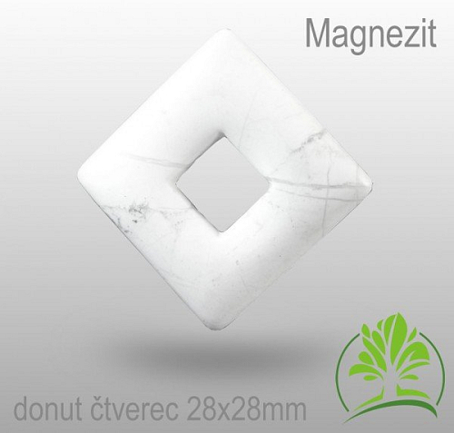 Magnezit čtverec donut-o pr. 28x28mm tl.5,5mm.
