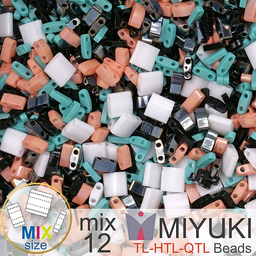 Korálky MIYUKI směs tvar TL-HTL-QTL BEADS . Barva MIX 12 Summer. Balení 5g.