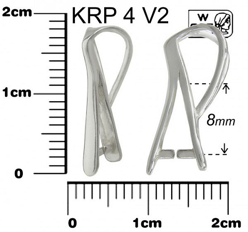 ŠLUPNA ozn. KRP 4 V2. Materiál STŘÍBRO AG925.váha 0,70g.