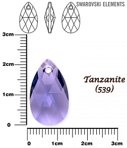 SWAROVSKI Pear-Shaped 6106 barva TANZANITE velikost 22mm.