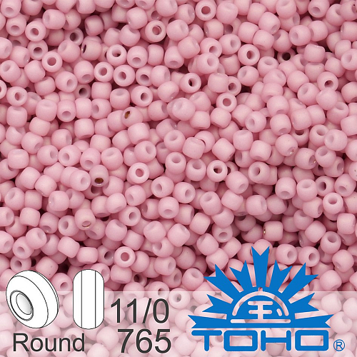 Korálky TOHO tvar ROUND (kulaté). Velikost 11/0. Barva č.765-Opaque-Pastel-Frosted* Plumeria. Balení 8g