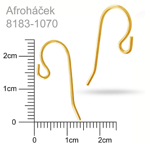 Náušnice drátěná afrohacek 8183-1070. Barva zlatá. Velikost 26x11mm